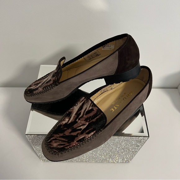 BRUNATE - Moccasin Loafer Violet Suede / Zebra / Made in Italy 🇮🇹 - Picture 4 of 12